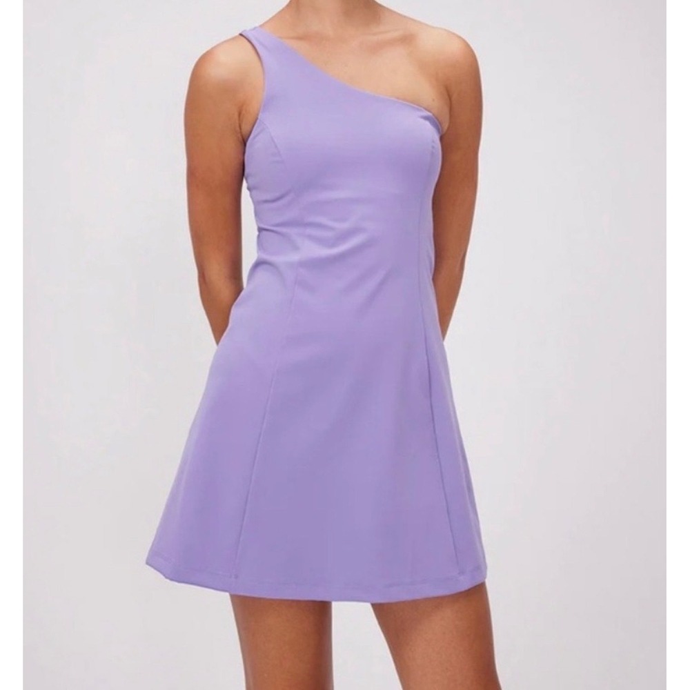 Outdoor Voices One Shoulder Mini Dress Athletic Activewear Purple Size M